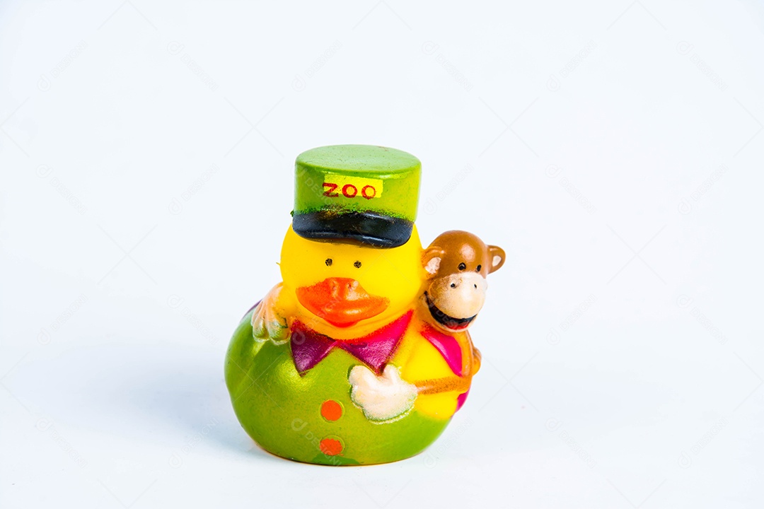 pato de banho no fundo branco brinquedo de pato de borracha bonito