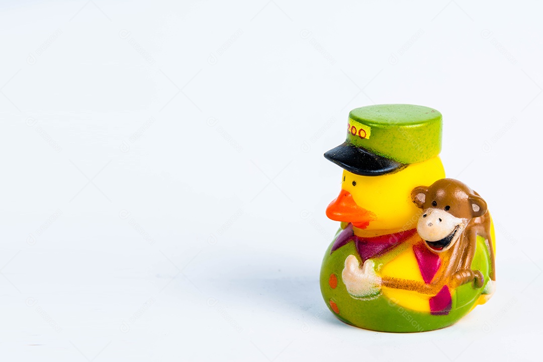 pato de banho no fundo branco brinquedo de pato de borracha bonito