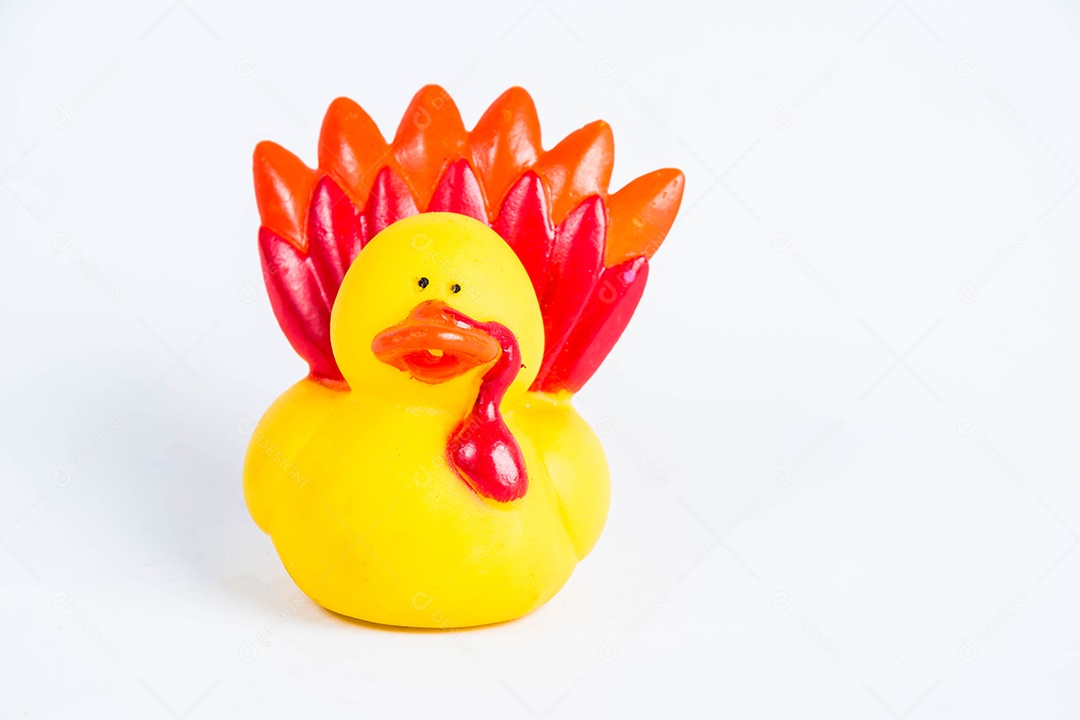 pato de banho no fundo branco brinquedo de pato de borracha bonito