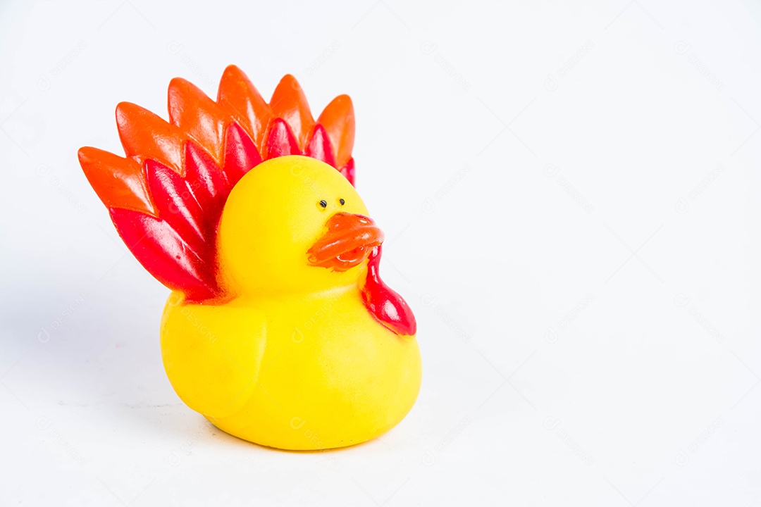 pato de banho no fundo branco brinquedo de pato de borracha bonito
