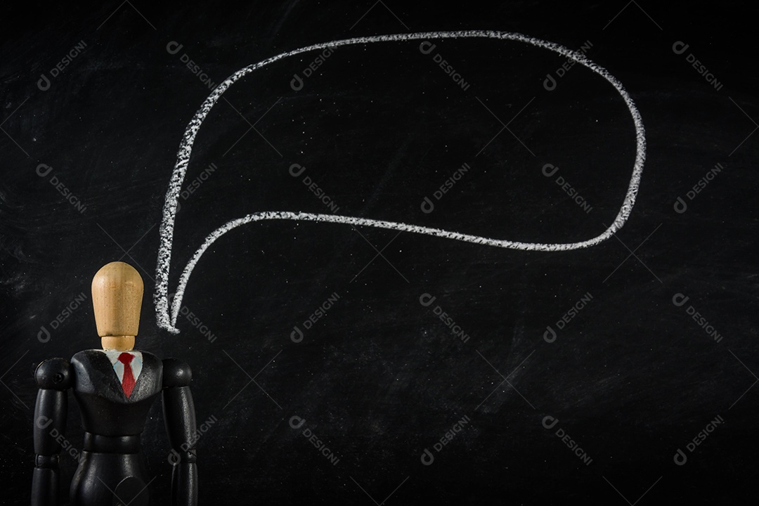 Fundo de homem de negócios de figura de madeira preto largo