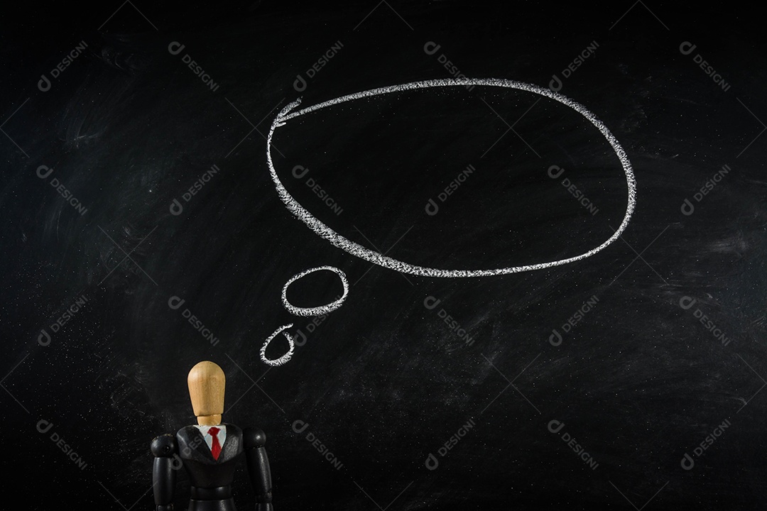 Fundo de homem de negócios de figura de madeira preto largo