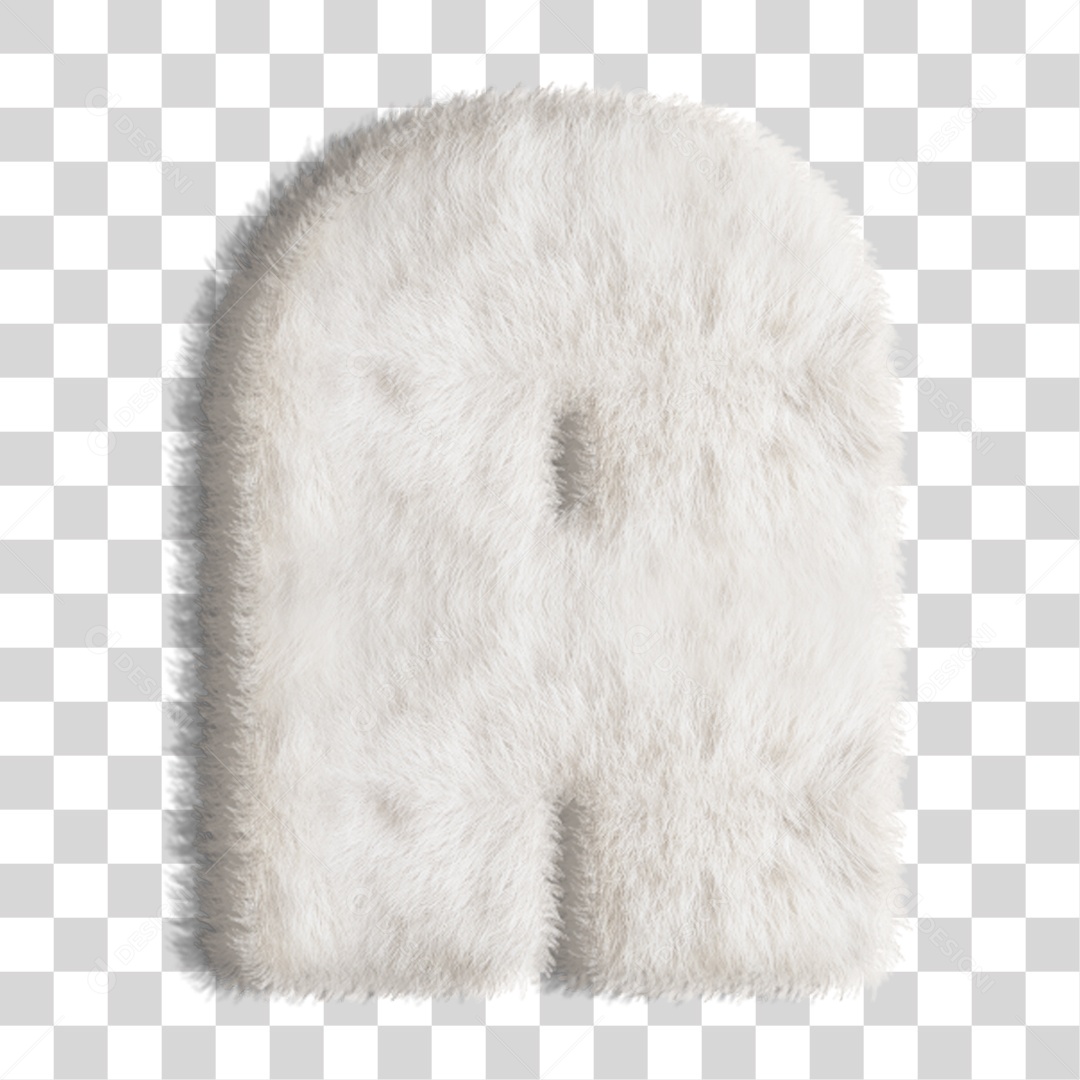 Elemento 3D Letra A Branca PNG Transparente