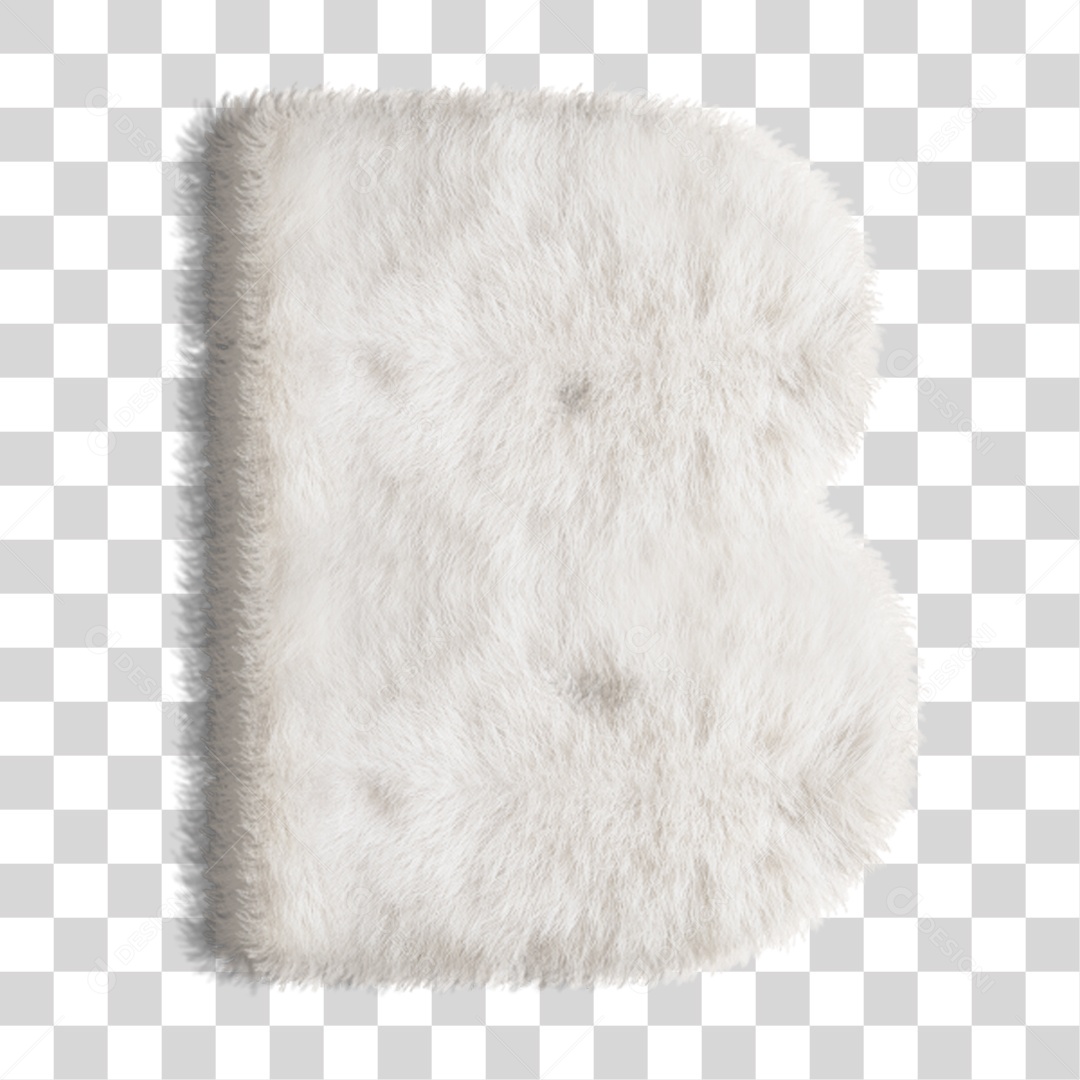 Elemento 3D Letra B Branca PNG Transparente