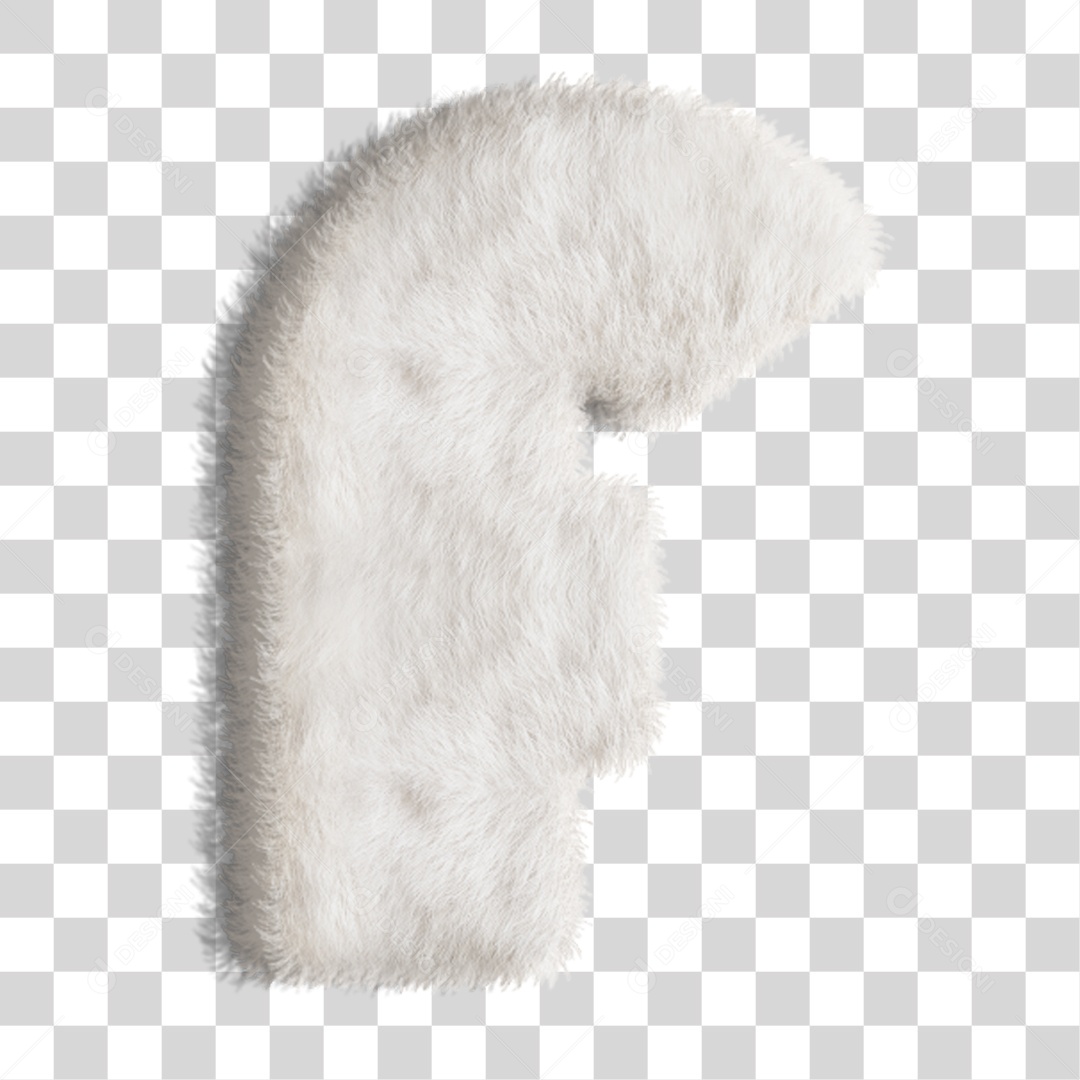 Elemento 3D Letra F Branca PNG Transparente