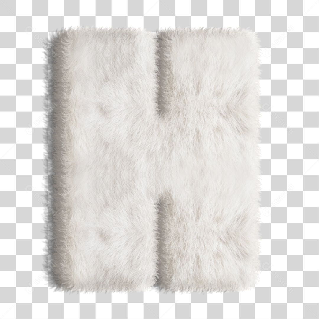 Elemento 3D Letra H Branca PNG Transparente