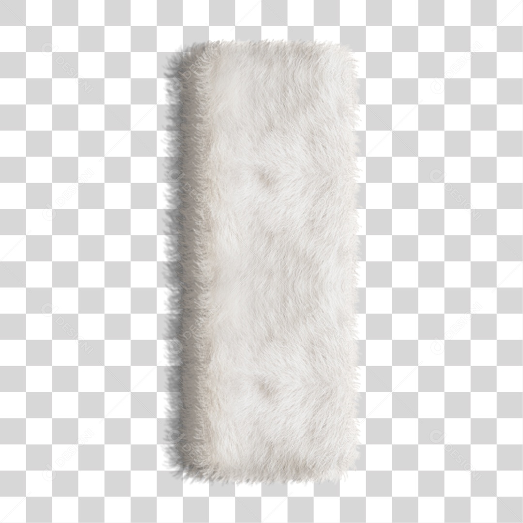 Elemento 3D Letra I Branca PNG Transparente