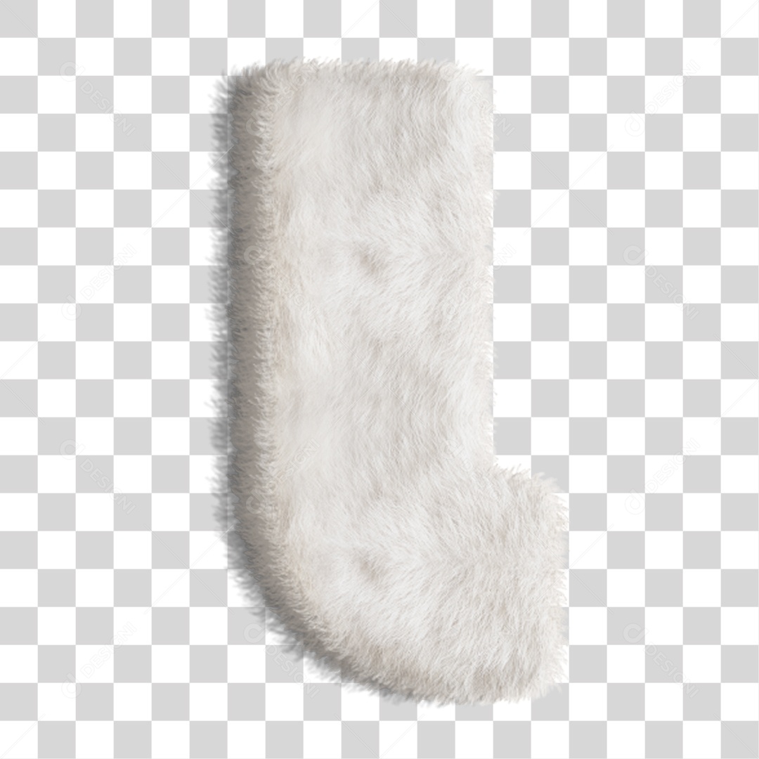 Elemento 3D Letra L Branca PNG Transparente