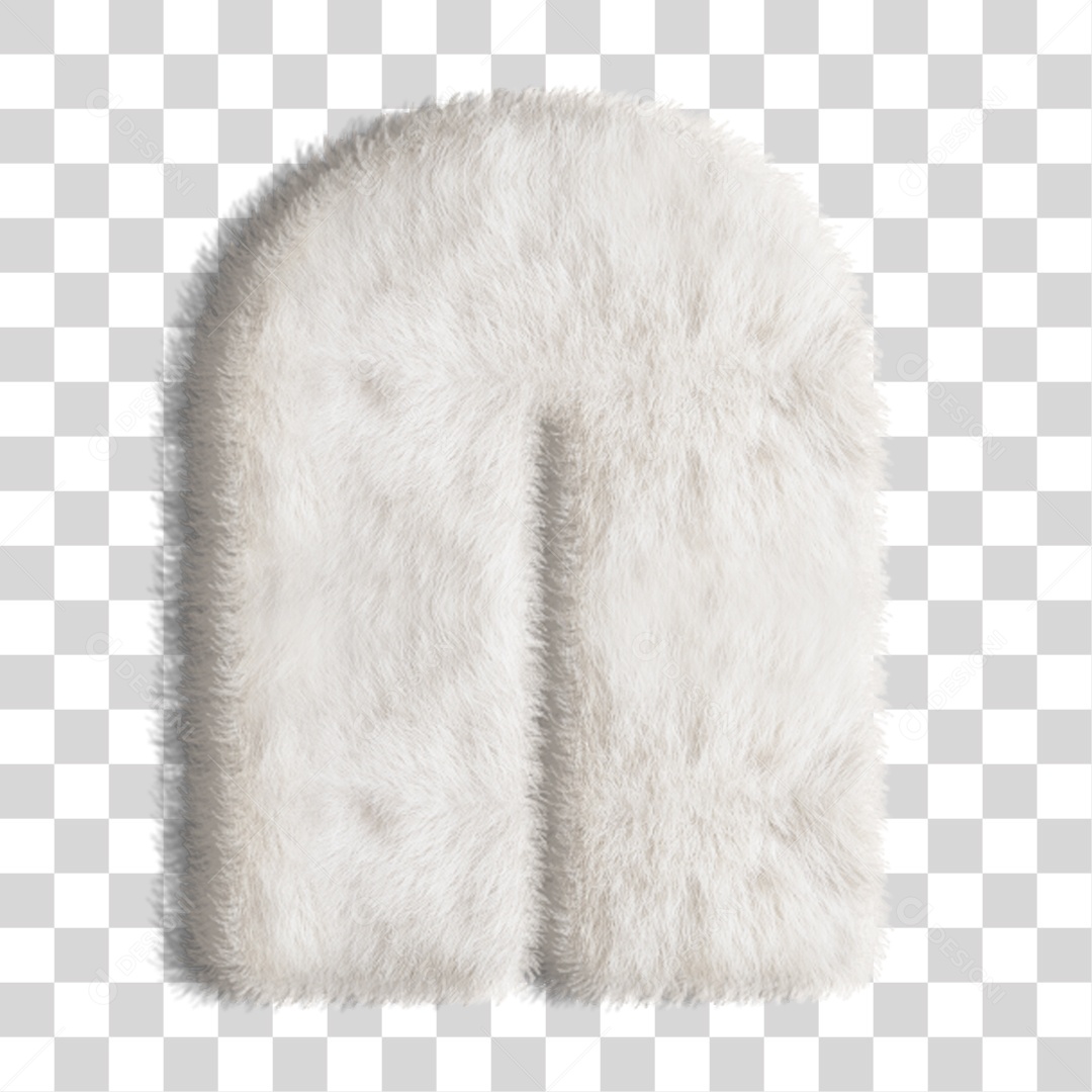 Elemento 3D Letra N Branca PNG Transparente