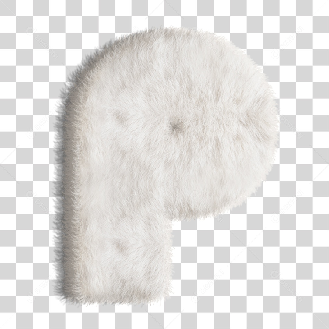 Elemento 3D Letra P Branca PNG Transparente