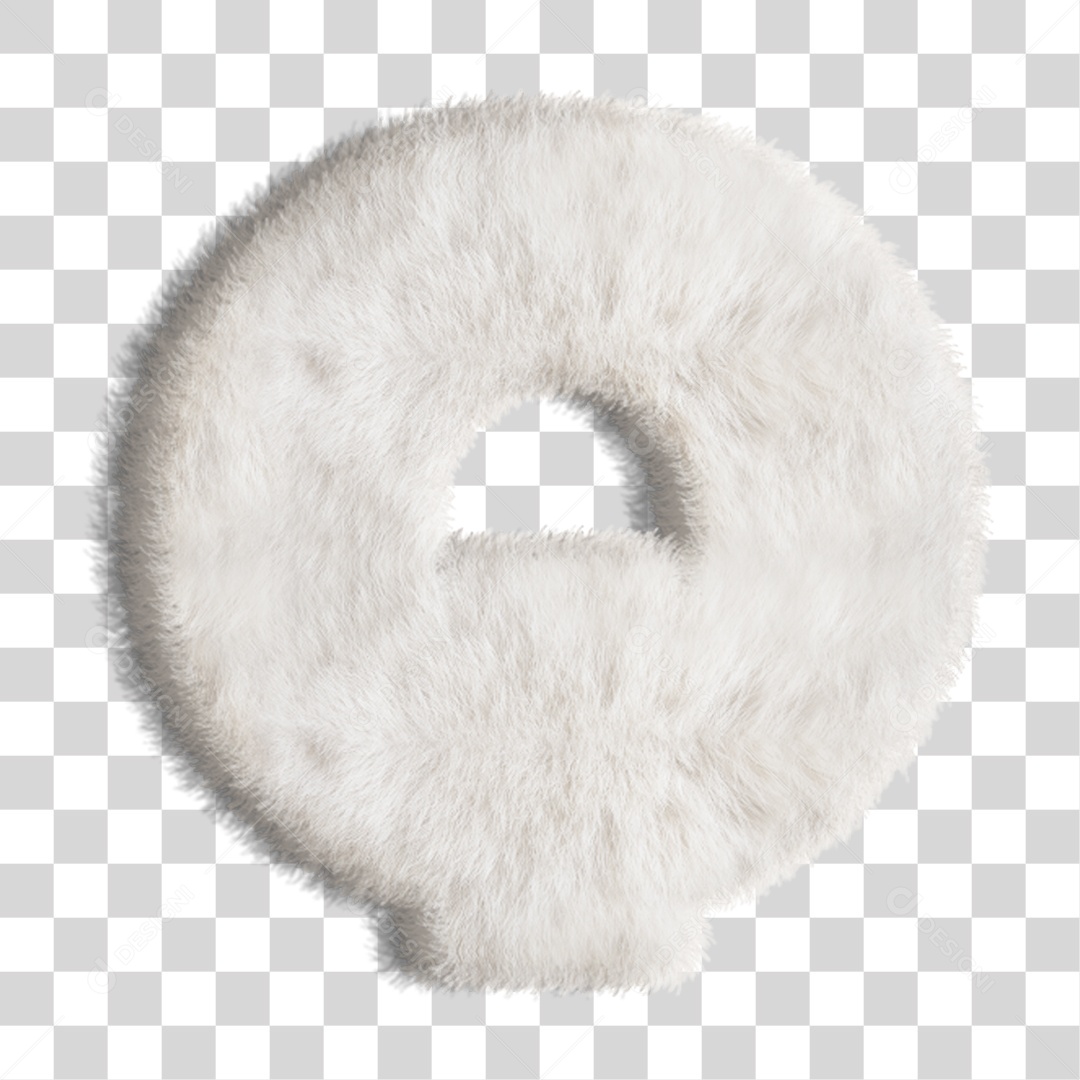 Elemento 3D Letra Q Branca PNG Transparente