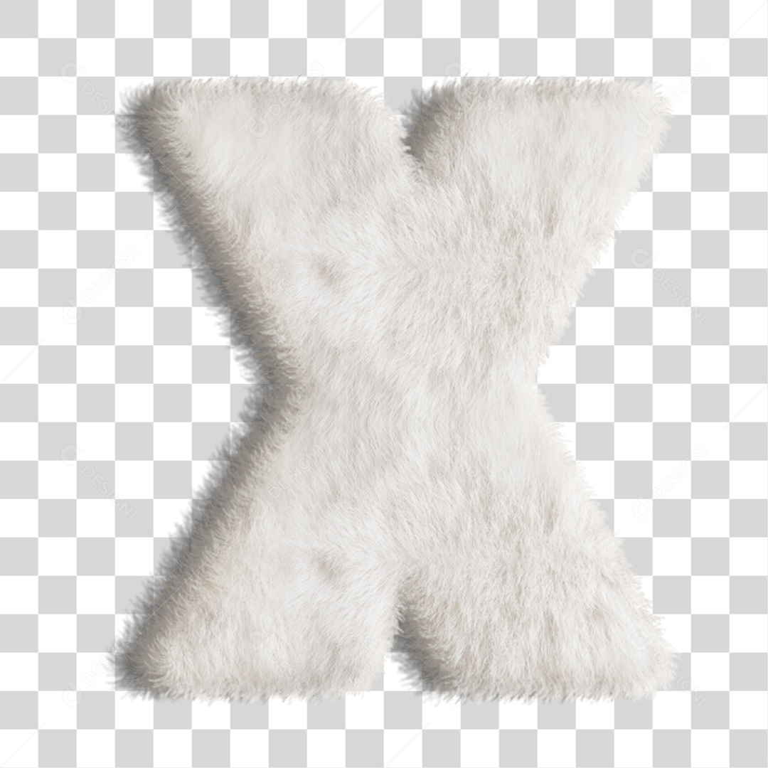 Elemento 3D Letra X Branca PNG Transparente
