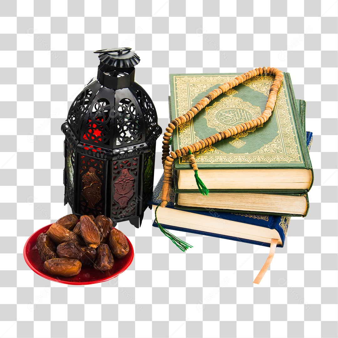 Lanterna Árabe com Vela Ardente  Livros PNG Transparente