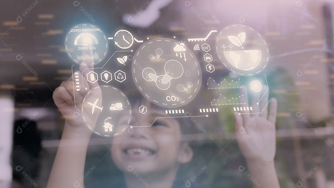 Conceito de tecnologia ambiental. Tecnologia verde. Educação da criança