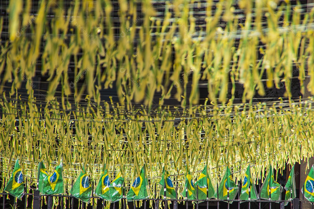 Decoração típica brasileira para a copa do mundo de futebol