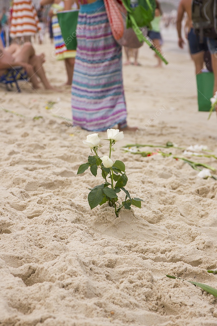 Festa de iemanjá em Copacabana.
