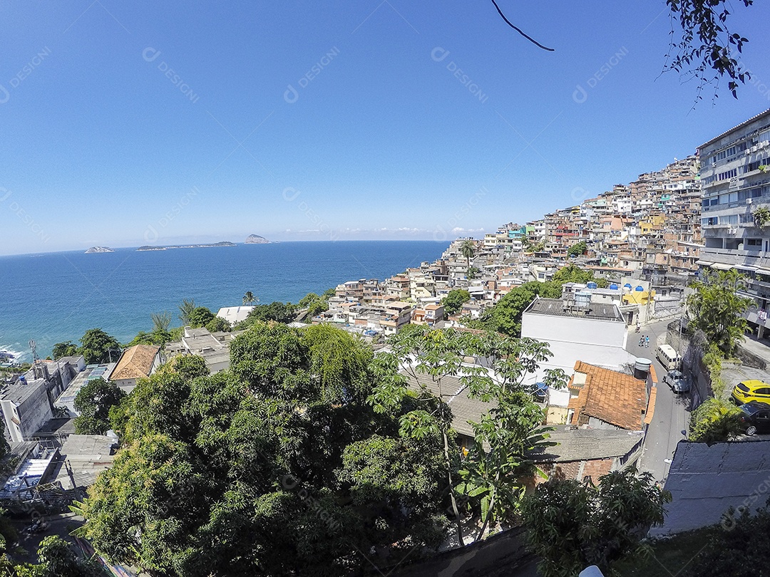 Detalhes do Morro do Vidigal no Rio de Janeiro - Brasil.