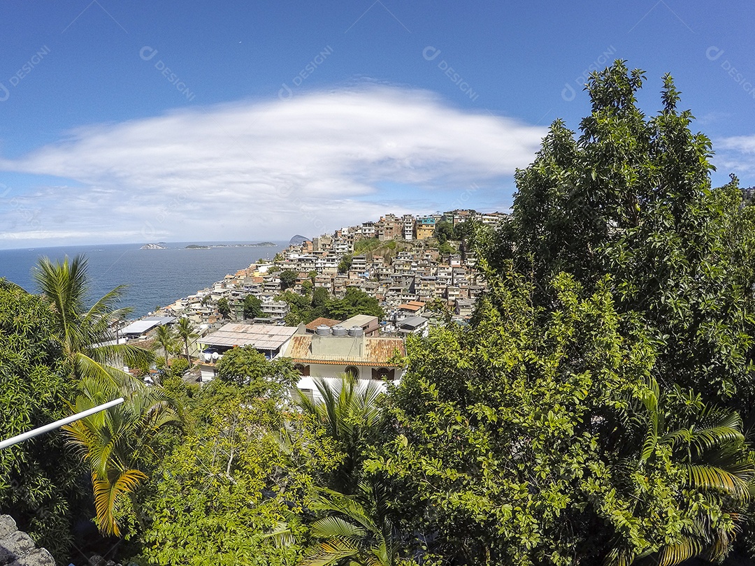 Detalhes do Morro do Vidigal no Rio de Janeiro - Brasil.
