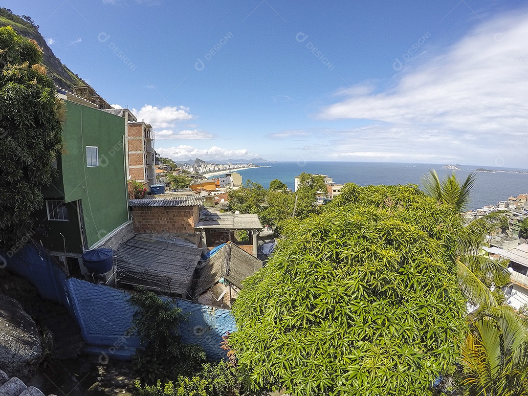 Detalhes do Morro do Vidigal no Rio de Janeiro - Brasil.