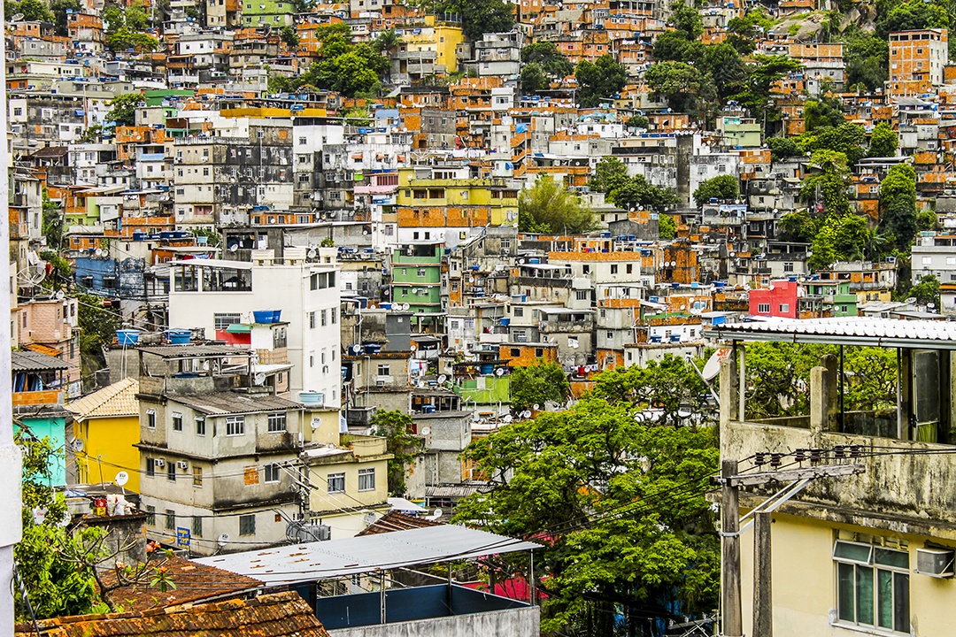 Detalhes da favela da Rocinha no Rio de Janeiro - Brasil.
