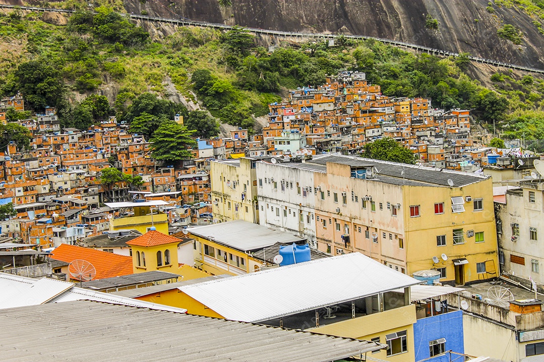 Detalhes da favela da Rocinha no Rio de Janeiro - Brasil.