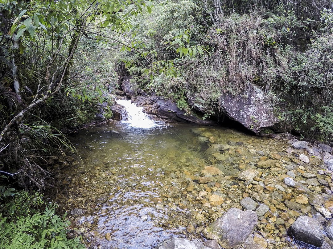 Trilha de montanha fina no Brasil.