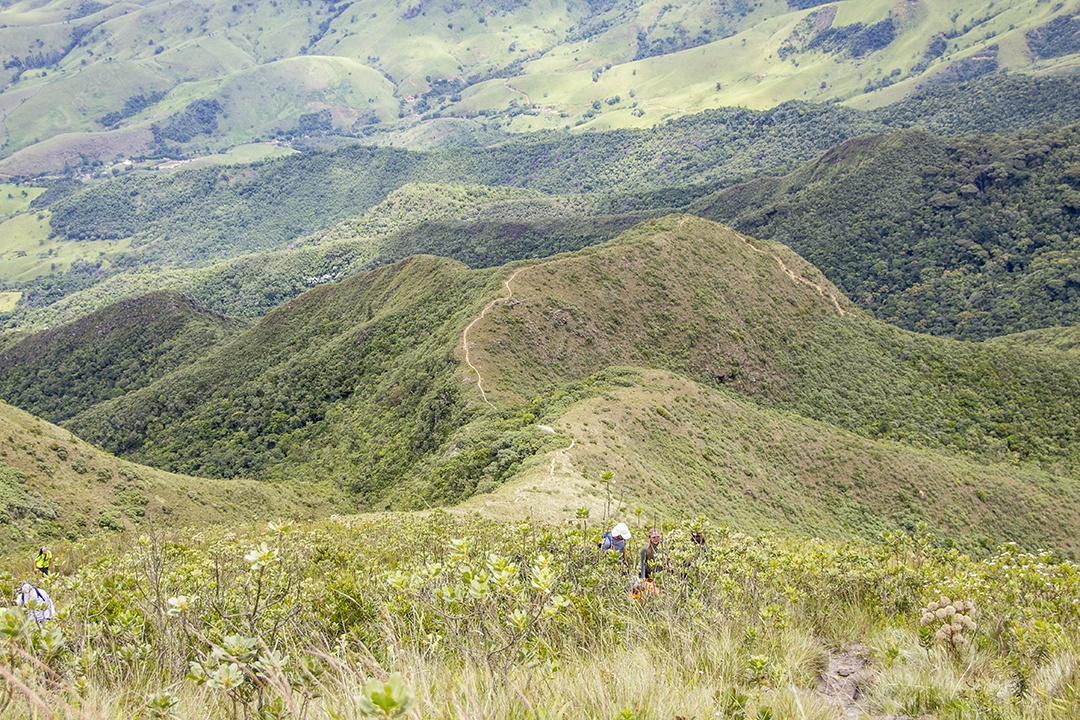 Trilha de montanha fina no Brasil.
