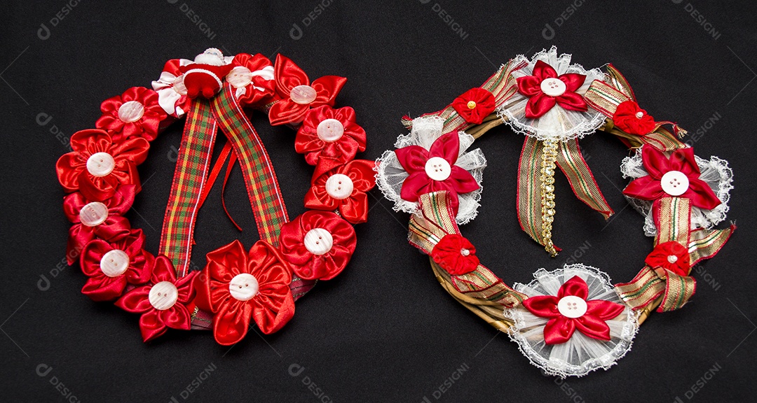 Objetos de decoração de natal.