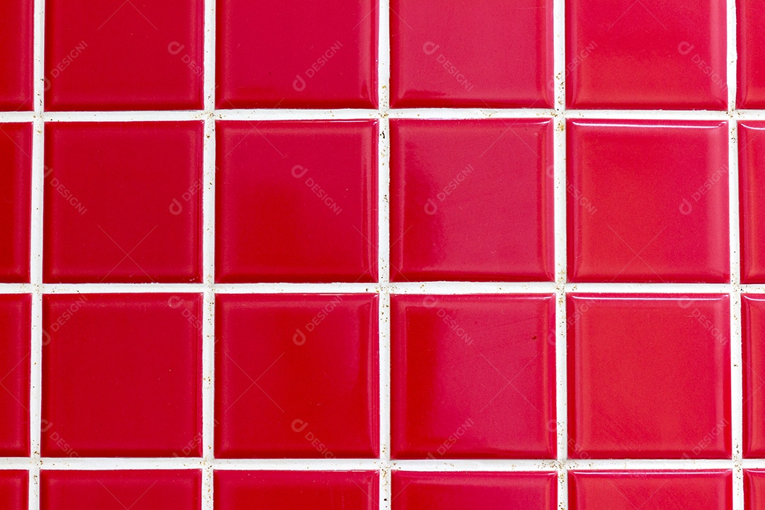 colorful tiles in red color on a wall.