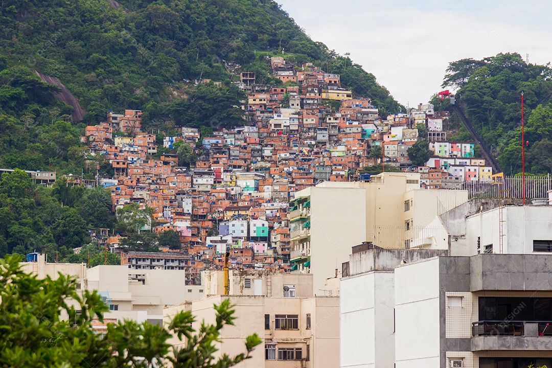Favela Santa Marta no Rio de Janeiro, Brasil.