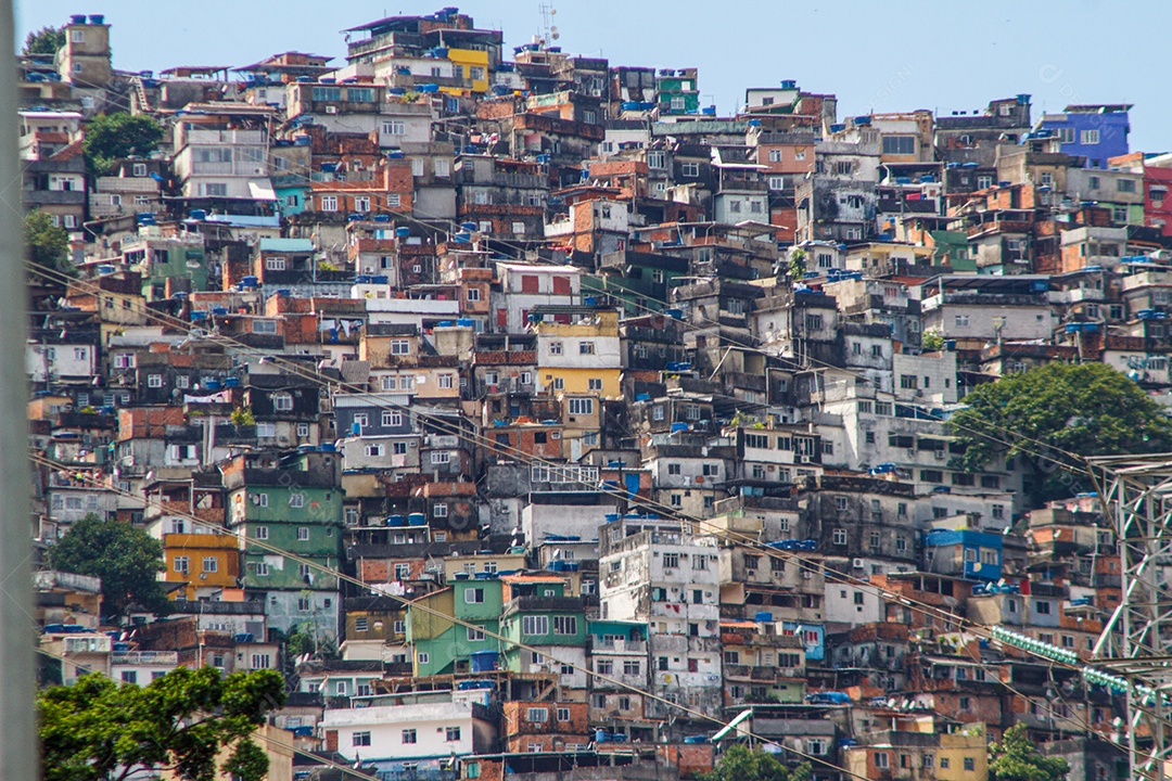 Favela da Rocinha no Rio de Janeiro, Brasil.