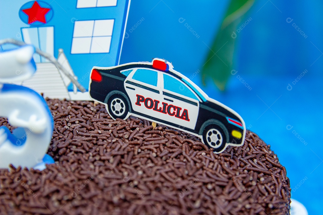 decoração de aniversário de 5 anos com tema policial