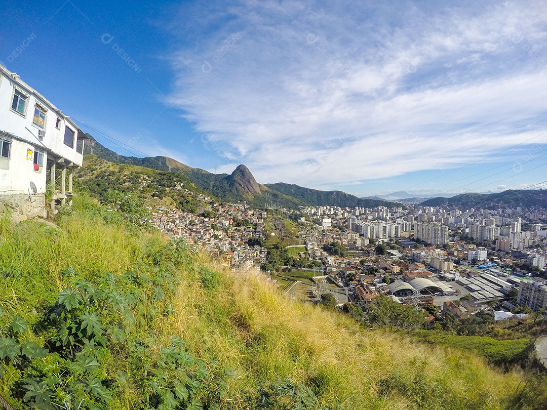 Paisagem do topo do morro do Borel no Rio de Janeiro Brasil.