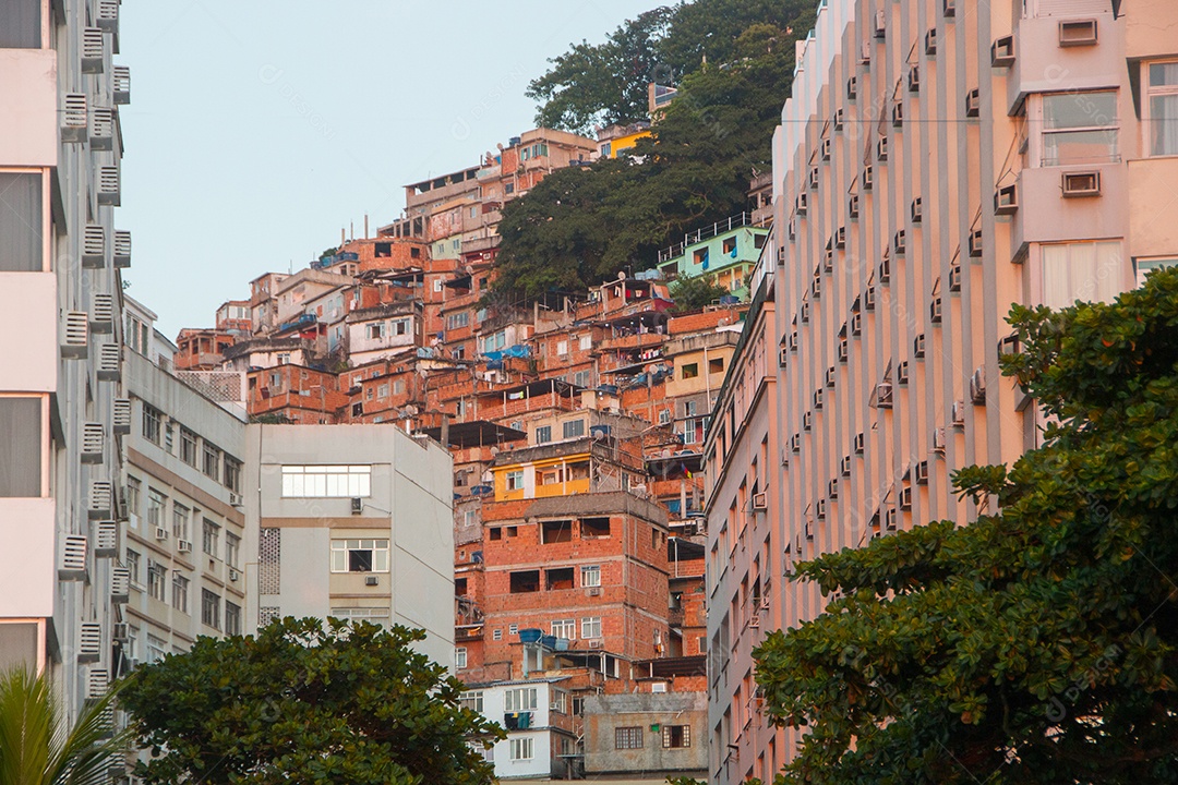 pavão da favela em copacabana no Rio de Janeiro, Brasil.