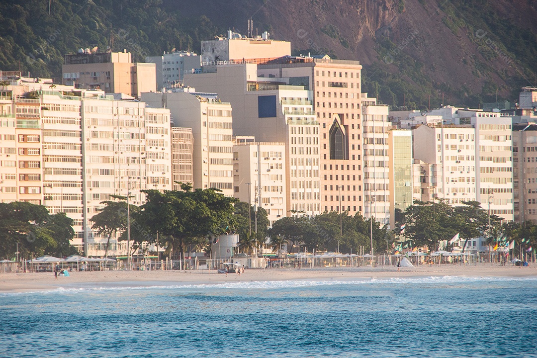Praia de Copacabana no Rio de Janeiro, Brasil.