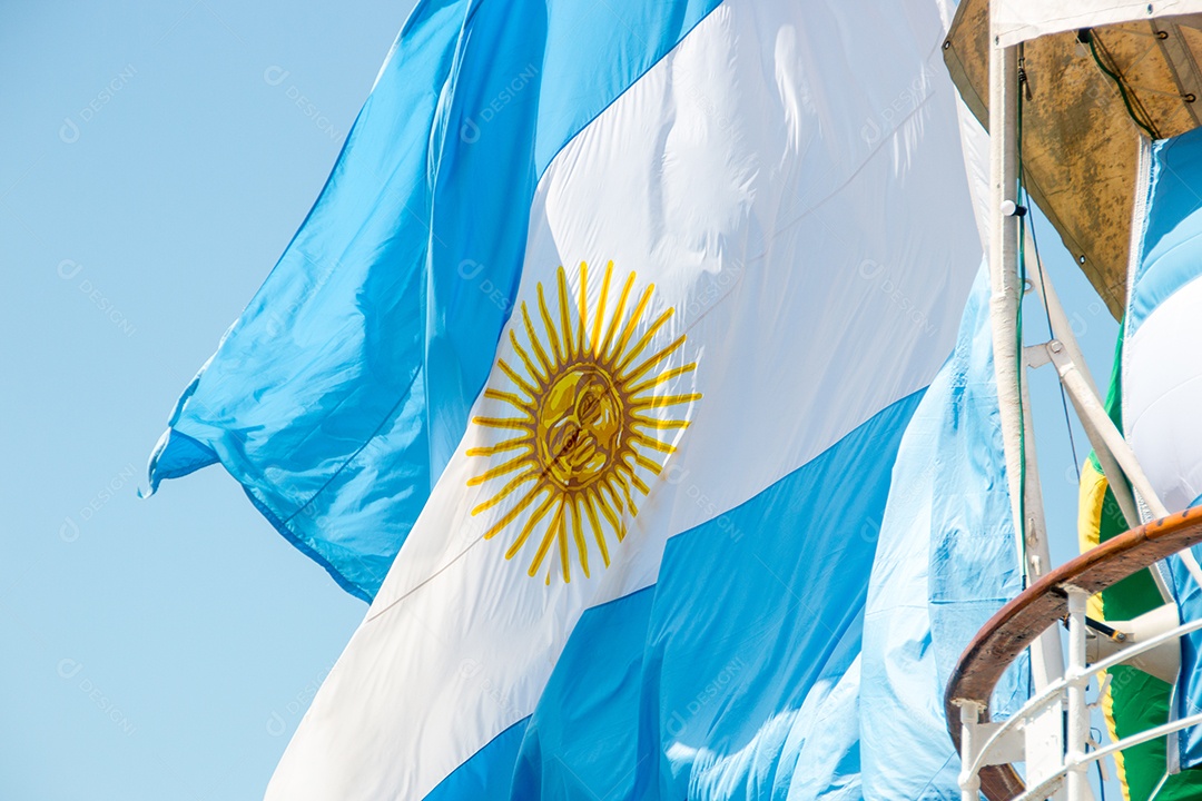 bandeira da argentina ao ar livre no Rio de Janeiro, Brasil.