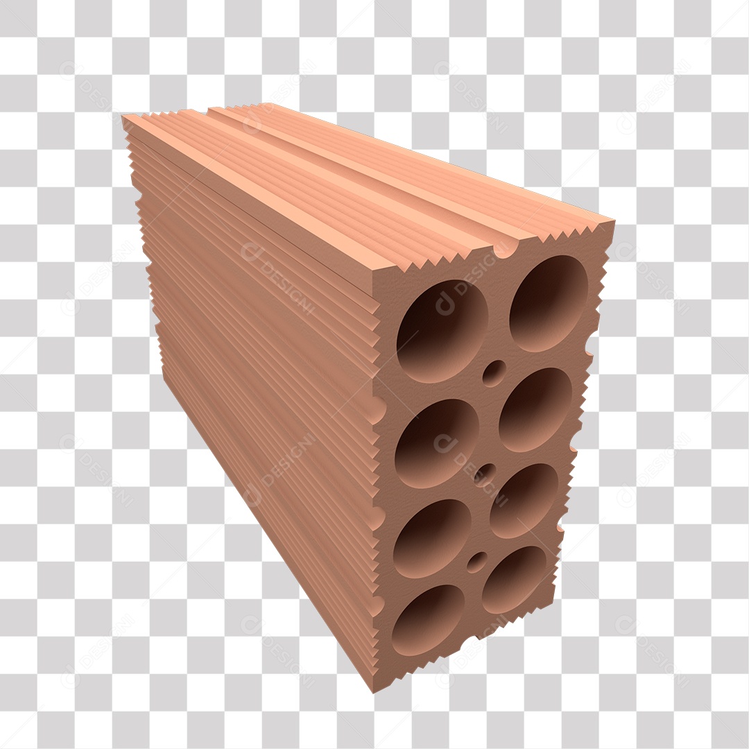 Elemento 3D Para Composição Tijolo De Barro Marrom PNG Transparente