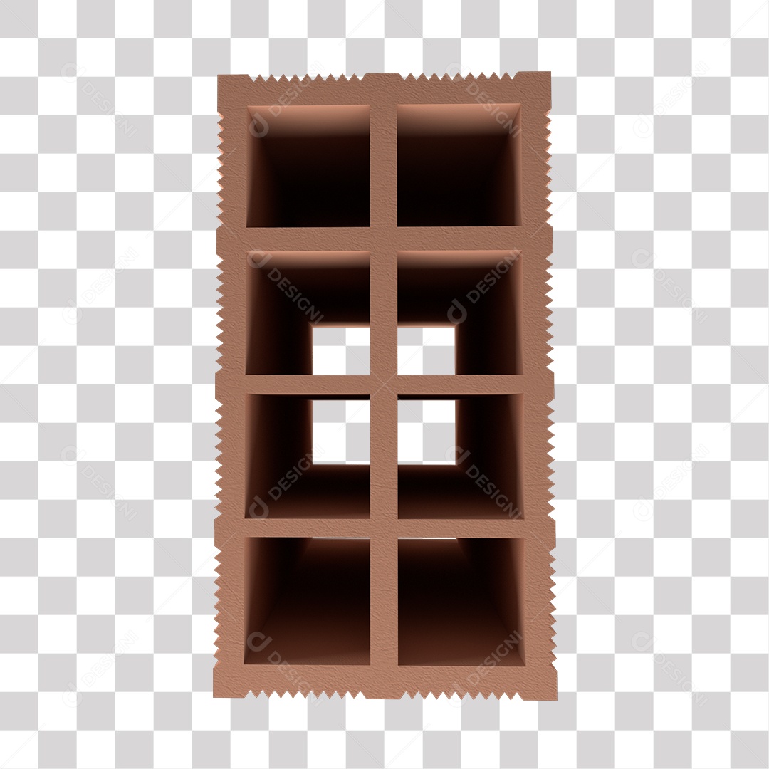 Elemento 3D Para Composição Tijolo De Barro Marrom PNG Transparente