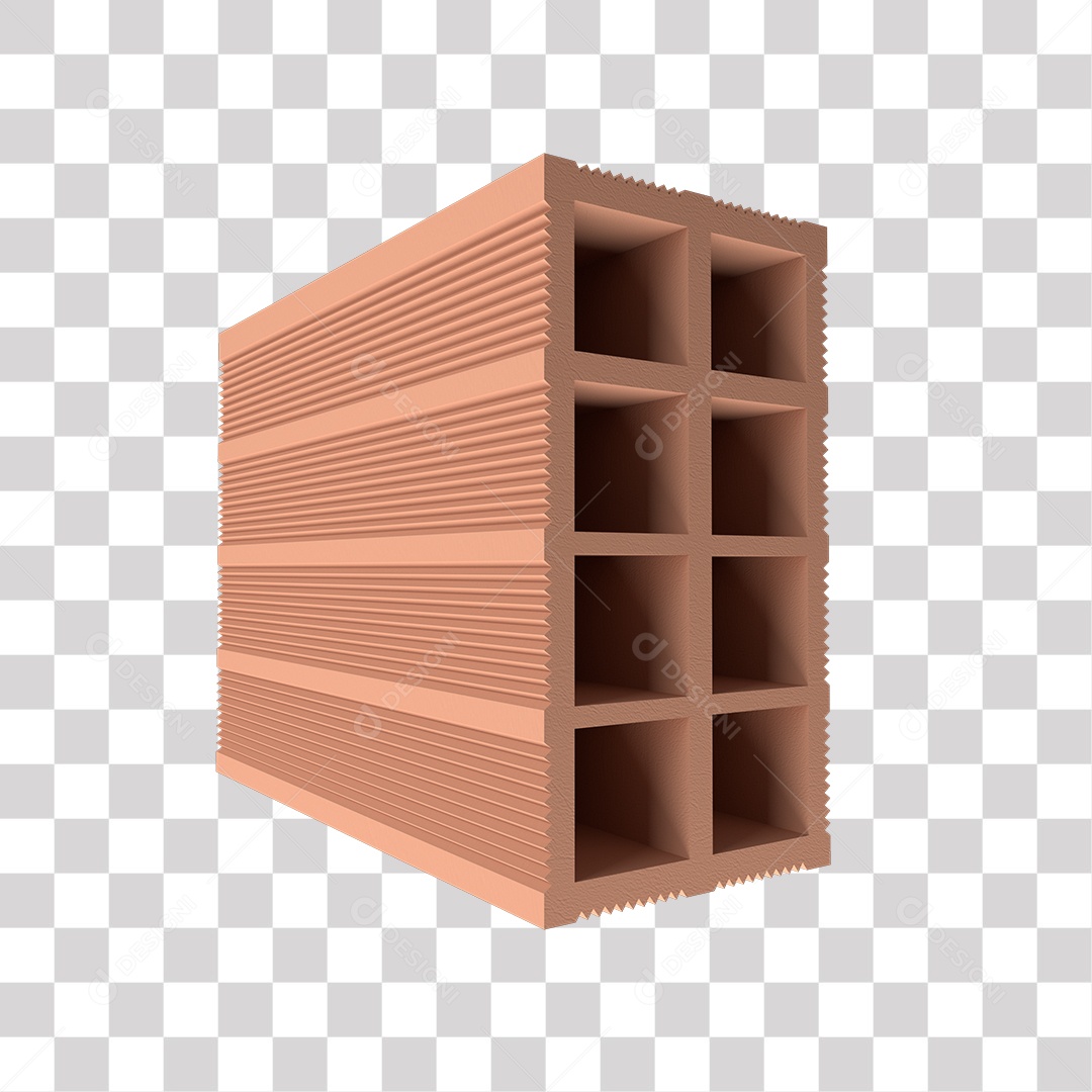 Elemento 3D Para Composição Tijolo De Barro Marrom PNG Transparente