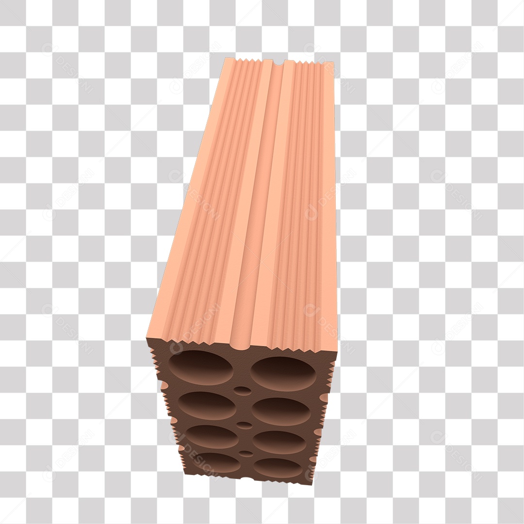 Elemento 3D Para Composição Tijolo De Barro Marrom PNG Transparente