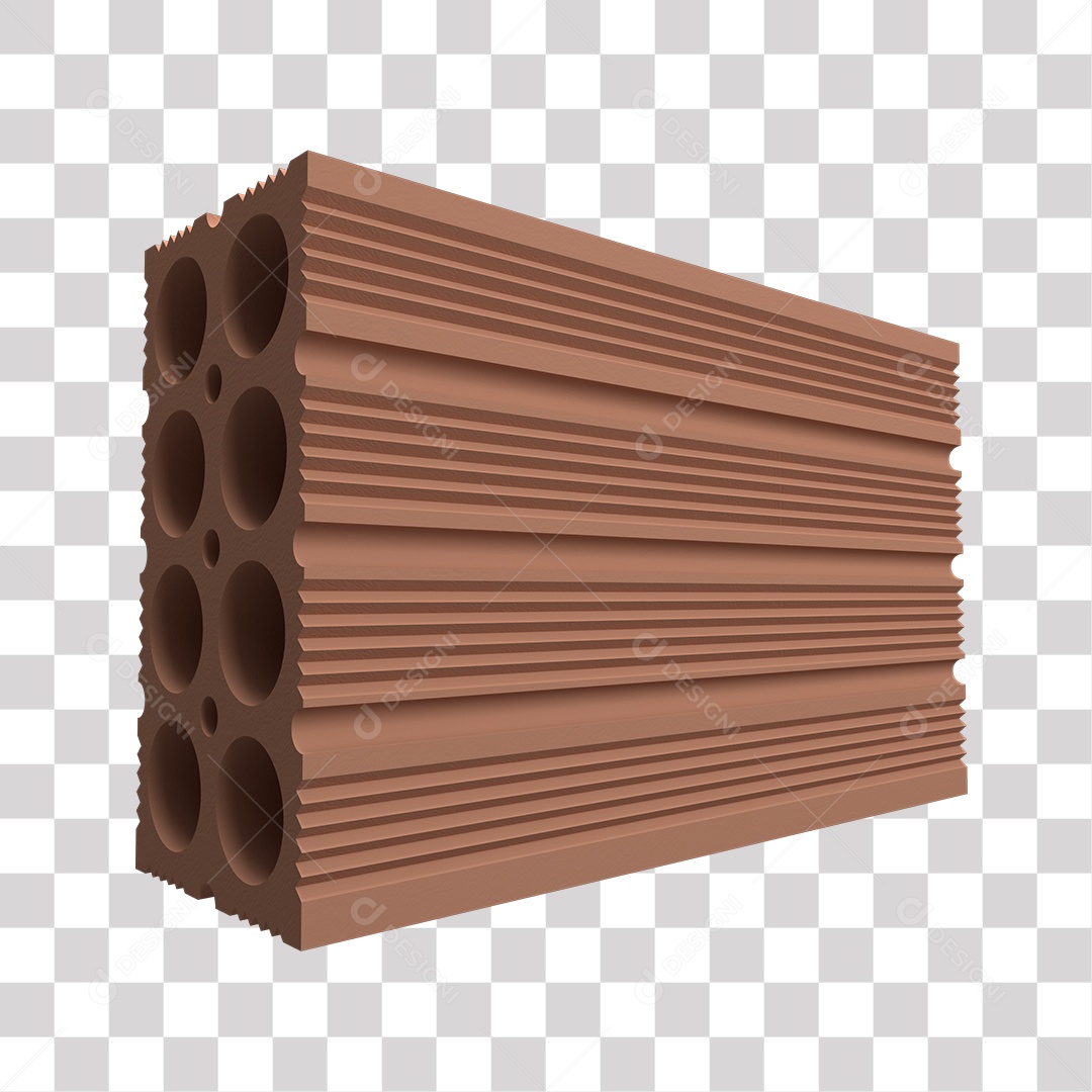 Elemento 3D Para Composição Tijolo De Barro Marrom PNG Transparente