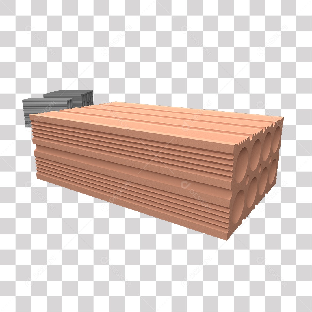 Elemento 3D Para Composição Tijolo De Barro Marrom PNG Transparente