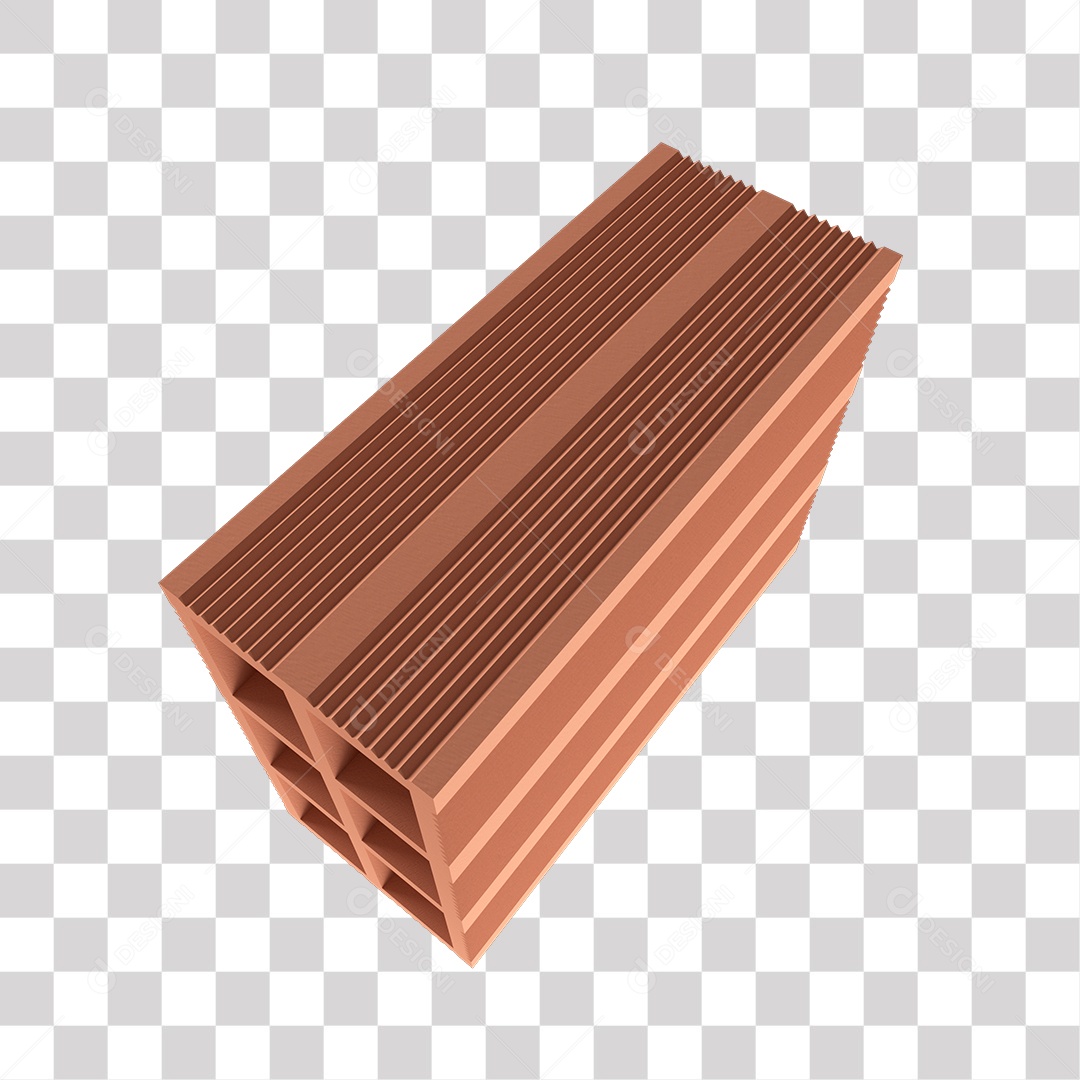 Elemento 3D Para Composição Tijolo De Barro Marrom PNG Transparente