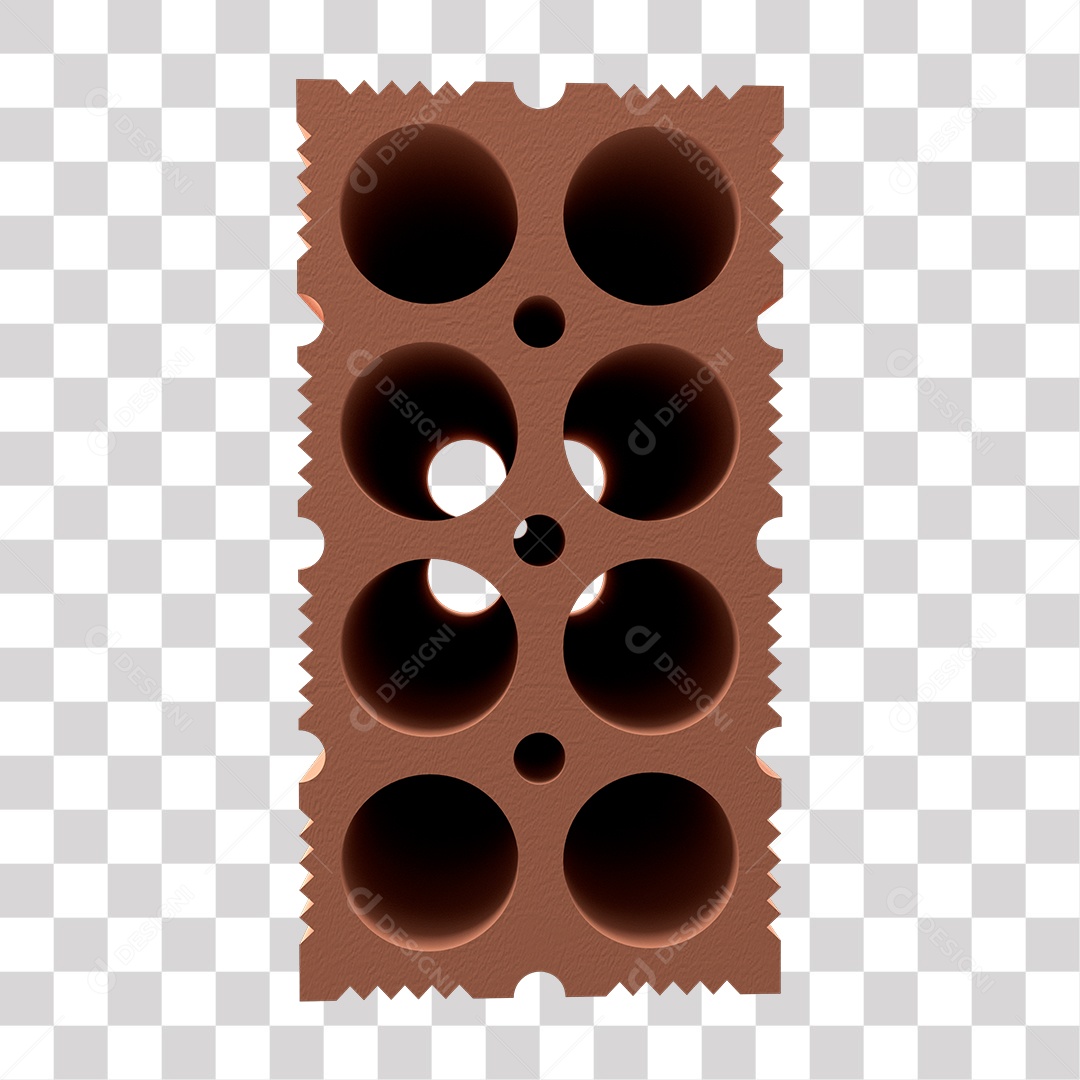 Elemento 3D Para Composição Tijolo De Barro Marrom PNG Transparente