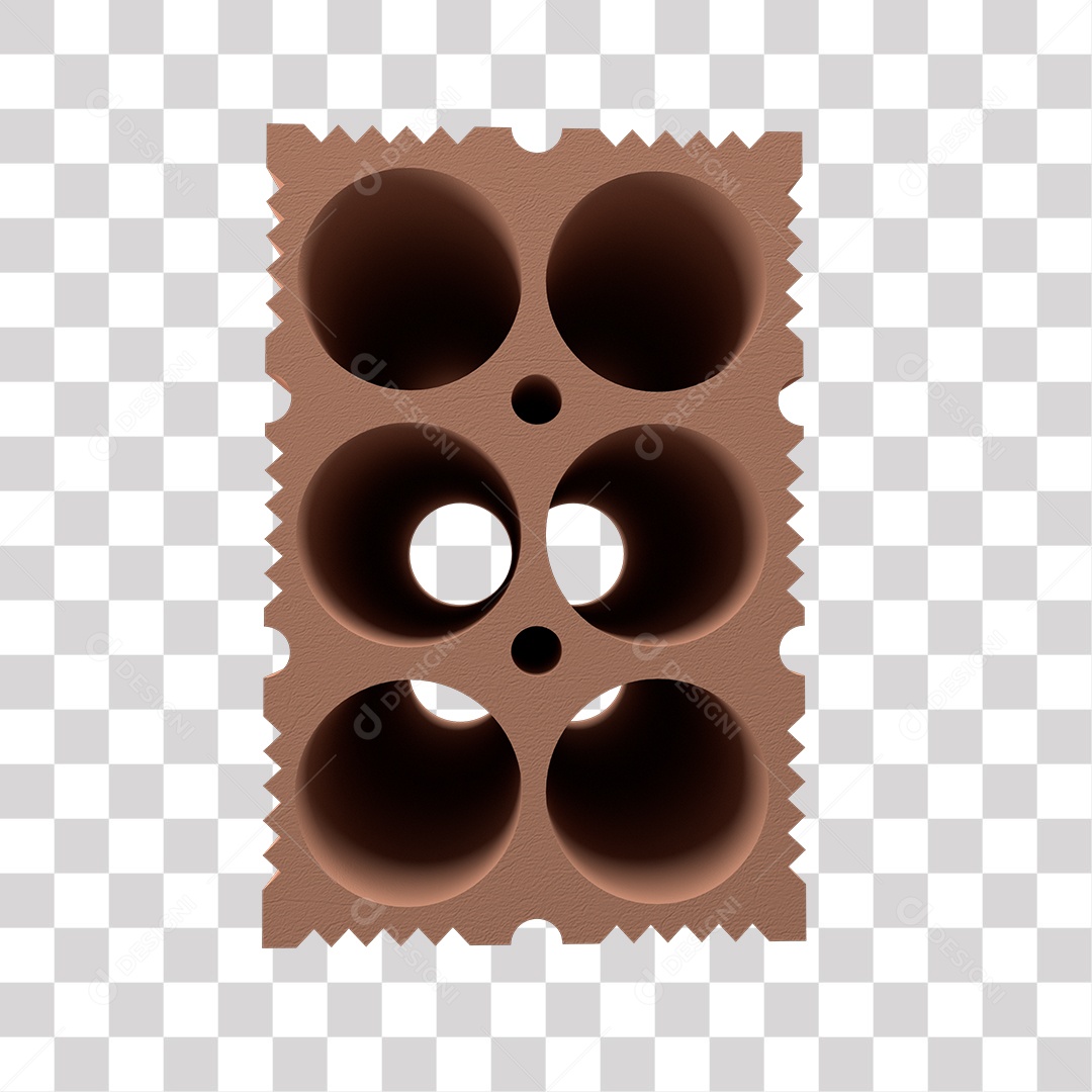 Elemento 3D Para Composição Tijolo De Barro Marrom PNG Transparente