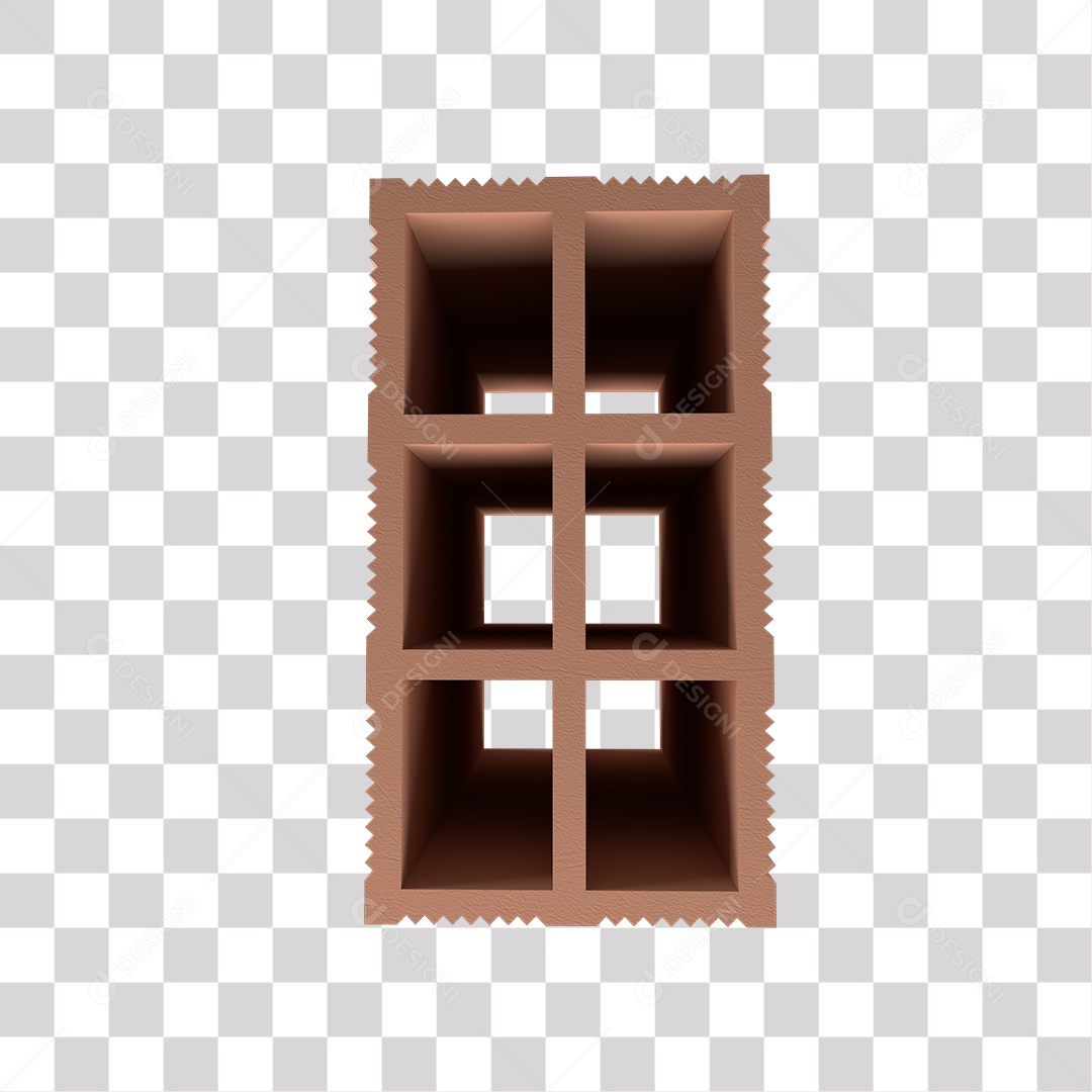 Elemento 3D Para Composição Tijolo De Barro Marrom PNG Transparente