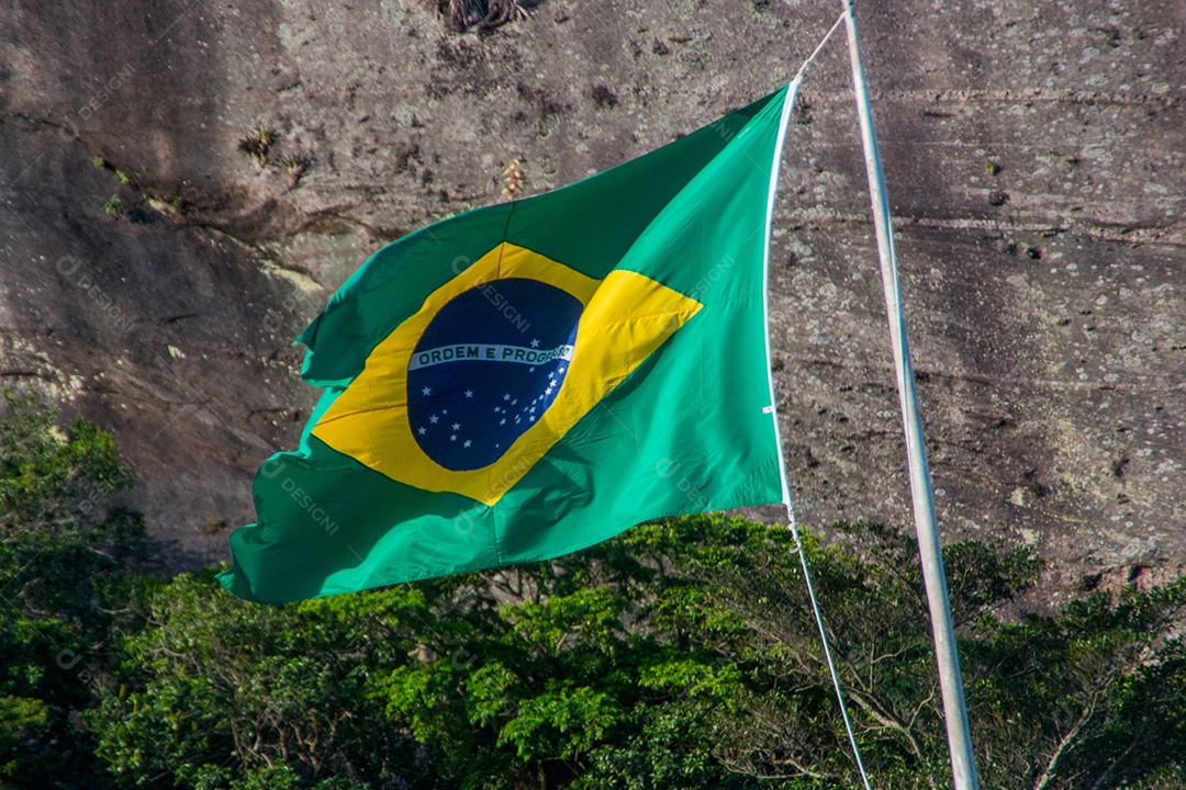 bandeira do brasil ao ar livre no rio de janeiro.