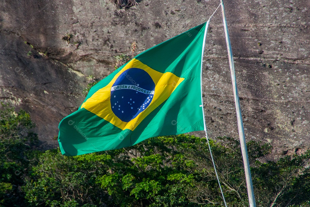 bandeira do brasil ao ar livre no rio de janeiro.