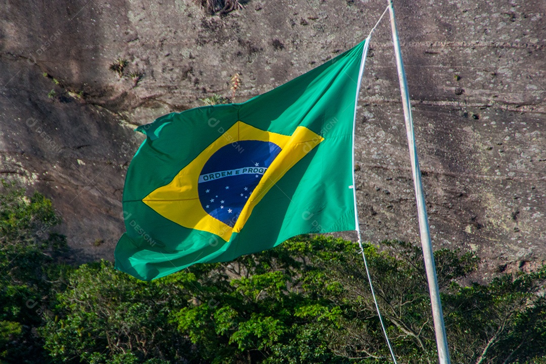 bandeira do brasil ao ar livre no rio de janeiro.