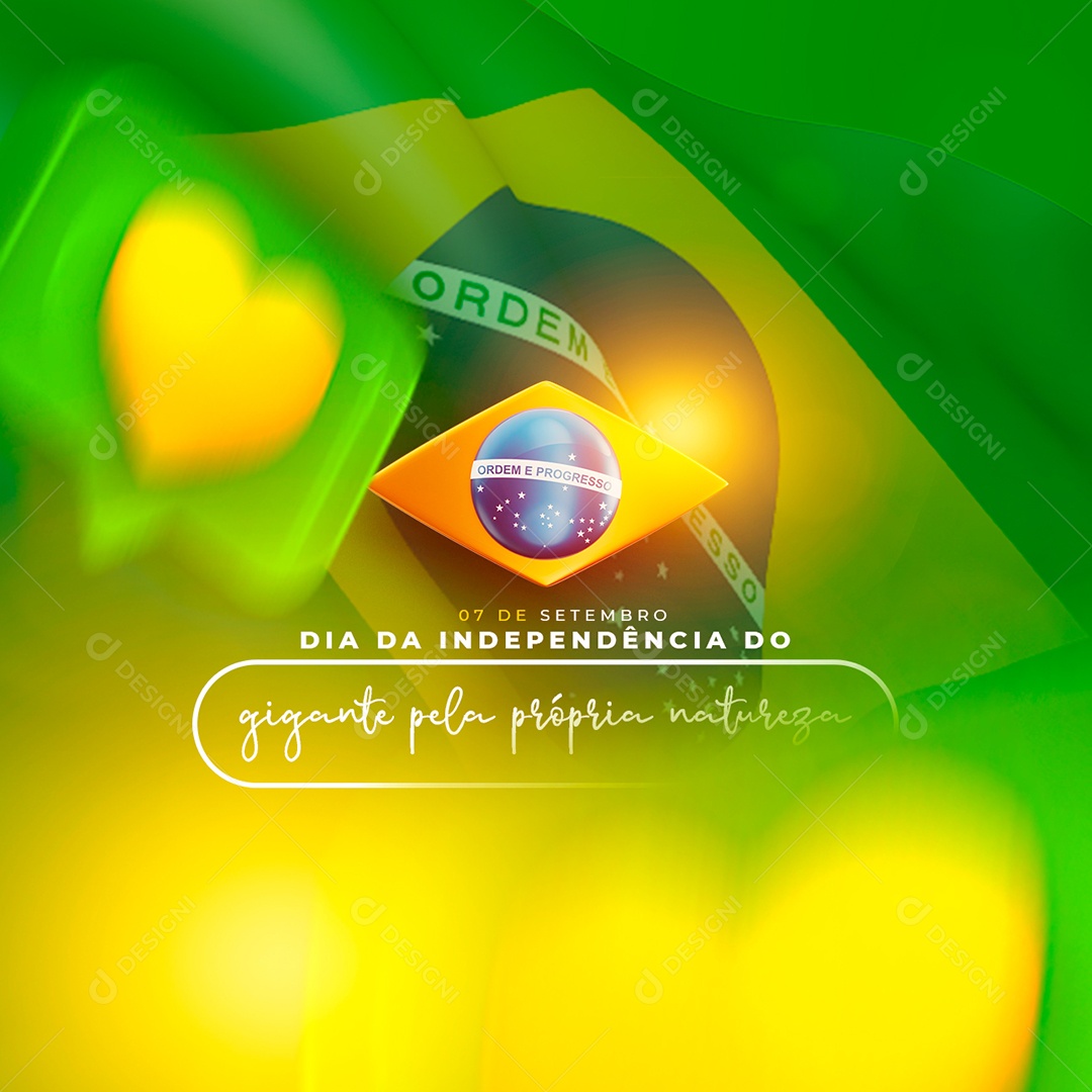 Gigante pela própria natureza Dia da Independência do Brasil Social Media PSD Editável